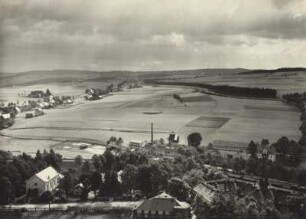 Marienberg, Blick vom Turm der Stadtkirche nach Süden gegen Reitzenhainer Wälder