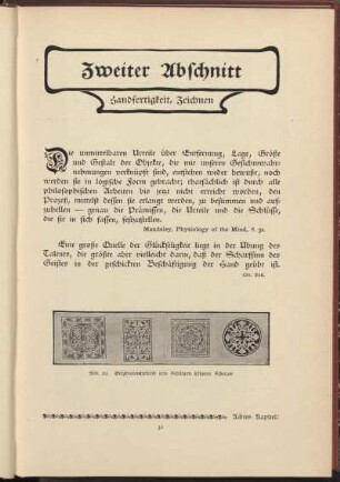 Zweiter Abschnitt - Handfertigkeit, Zeichnen
