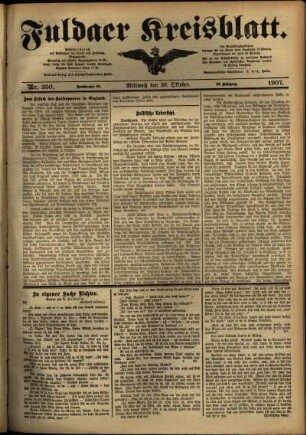 Ausgabe vom Mittwoch, den 30. Oktober 1907.