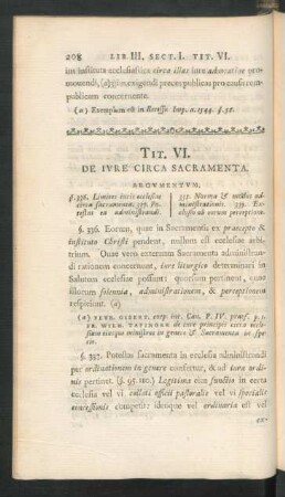 Tit. VI. De Iure Circa Sacramenta