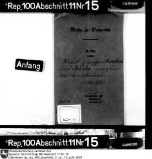 Streit zwischen Osnabrück und Rheda wegen Landsteuern