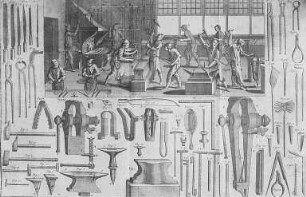 Schmiede und Werkzeuge des Schmiedes : Technikgeschichte | Industrie und Technik | Schmieden und Schmiede-Einrichtungen