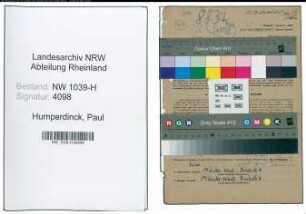 Entnazifizierung Paul Humperdinck , geb. 10.12.1907 (Bankbeamter)