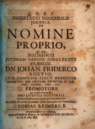 Diss. inaug. iur. de nomine proprio
