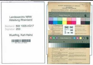 Entnazifizierung Karl-Heinz Wuelfing , geb. 16.03.1920 (Kaufm. Angestellter)