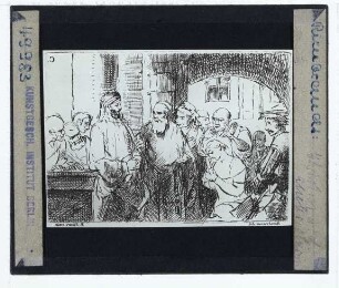 Rembrandt, Christus und die Ehebrecherin (Radierung, unidentifiziert)
