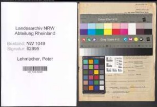 Entnazifizierung Peter Lehmacher , geb. 26.10.1892 (Schreiner)