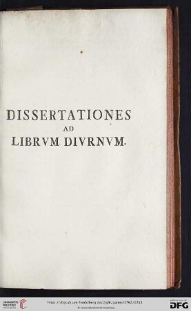 Dissertationes ad librum divrnum