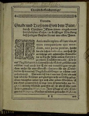 Christliche Leichpredigt/