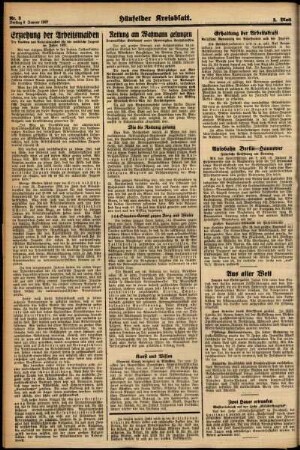 Zweite Ausgabe vom Freitag, den 08. Januar 1937.