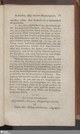 Zweiter Abschnitt. Allgemeine, äussere, Dogmengeschichte