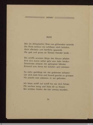 Sonette: Von der Liebe die Freundschaft heisst XVIII : [SW XV: keine Sigle]; [SW XV, S. 72/145] / Albert Verwey