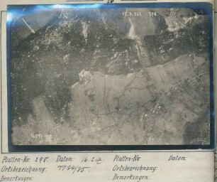 Foto der Stellungen um Le Hamel westlich von Ribécourt-Dreslincourt (Luftbild)