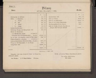 Anlage 10. Bilanz ultimo Dezember 1893.