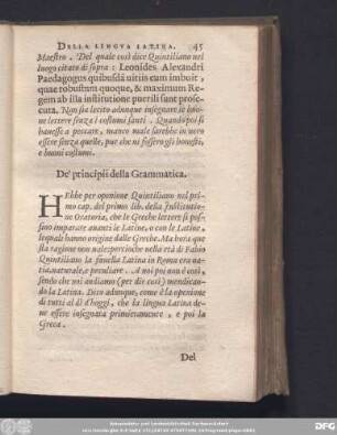 De' principii della Grammatica.