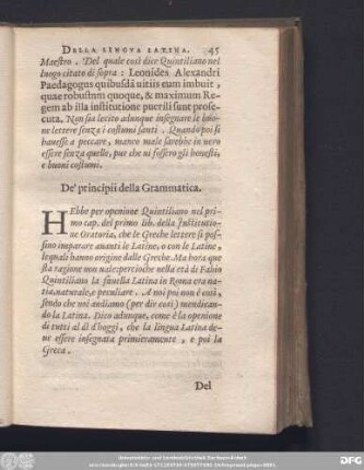 De' principii della Grammatica.