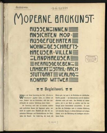 Begleitwort.