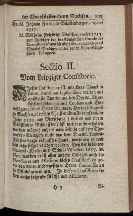 Sectio II. Vom Leipziger Consistorio.