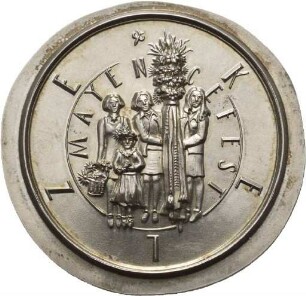 Medaille von Victor Huster auf das 300-jährige Hugenotten-Jubiläum und das Mayencefest in Kelze