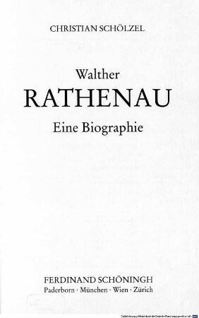 Walther Rathenau : eine Biographie