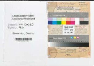 Entnazifizierung Gertrud Sievernich, geb. 11.05.1891 (Lehrerin)
