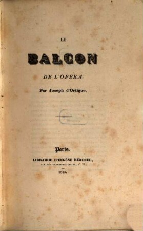 Le Balcon de l'Opéra