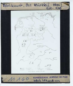 Karte (historisch-thematisch) : ottonische Architektur (Heinrich I. - Otto I.)