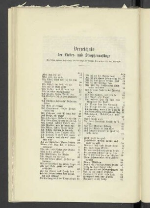 Verzeichnis der Lieder- und Strophenanfänge
