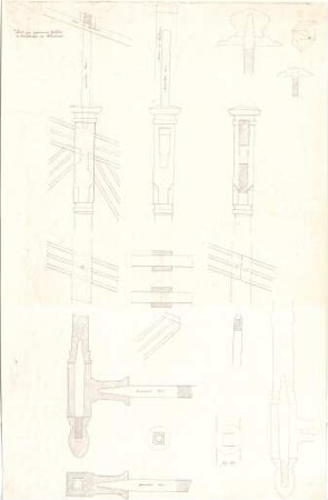 Gärtner, Friedrich von; München, Ludwigstr. 27; General - Bergwerks - und Salinen- Administration (Universitätsbibliothek) - Treppengeländer (Details)