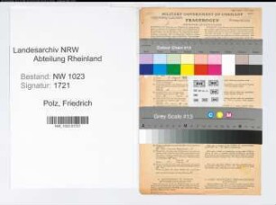 Entnazifizierung Friedrich Polz , geb. 20.08.1900 (Verw.Beamter)