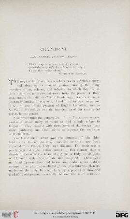 Chapter VI: Elizabethan flower garden
