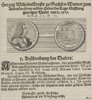 Bildnis von Wilhelm Ernst, Herzog von Sachsen-Weimar