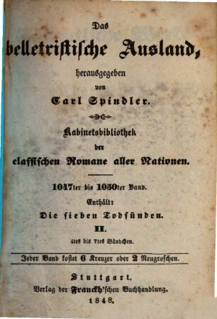 Die sieben Todsünden, 2,4/7. Der Neid oder Frederik Bastien
