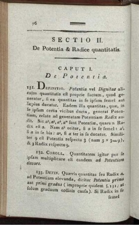 Sectio II. De Potentia & Radice quantitatis.