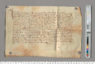 A1: Abt Karl des Klosters Banz. A2: Prior Konrad des Klosters Banz. A3: Konvent des Klosters Banz. S1: A1. S2: A3. E: Abt Nikolaus, Prior Friedrich und der Konvent des Klosters Michelfeld. Betreff: Erneuerung der Gebetsbruderschaft.