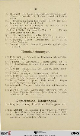 Handzeichnungen (Nr. 573-581)