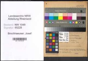 Entnazifizierung Josef Brochhaeuser , geb. 13.01.1898 (Baecker)