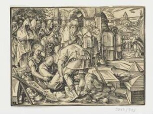Jakobs Beerdigung, aus: Flavius Josephus, "Historien und Bücher von alten Jüdischen Geschichten/ Hegesippus, fünf Bücher vom Jüdischen Krieg", Straßburg 1574