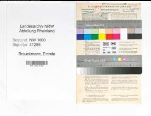 Entnazifizierung Emmie Brauckmann, geb. 18.06.1892 (Steuerhelferin)