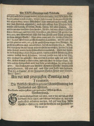 Am vier und zwanzigsten Sonntage nach Trinitatis