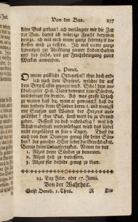257-277, 23. oder 17. Junii. Von der Wahrheit. - 26. oder 20. Junii. Von der Verehrung der Alten.