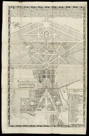 Plan General Des Ville et Chateau De Versailles.
