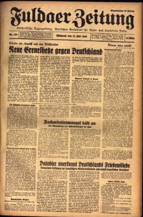 Ausgabe vom Mittwoch, den 13. Juli 1938.