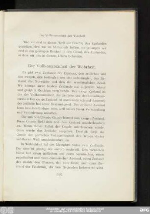 Die Vollkommenheit der Wahrheit.