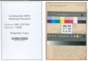 Entnazifizierung Franz Rosenfeld , geb. 29.09.1902 (Landwirt)