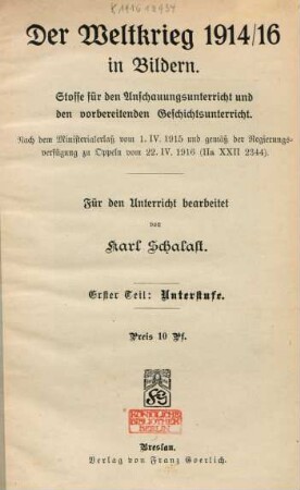 Teil 1: Unterstufe
