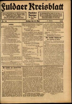 Ausgabe vom Freitag, den 23. Mai 1919.
