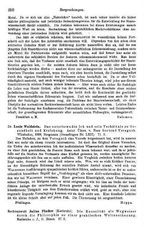 250-251, Julius Fischer. Die Kausalität als Wegweiser durch die Philosophie zu einer praktischen Weltanschauung