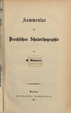 Kommentar zur preußischen Schulorthographie
