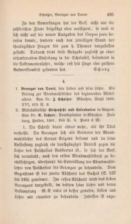495-498 [Rezension] Schnitzer, Joseph, Berengar von Tours